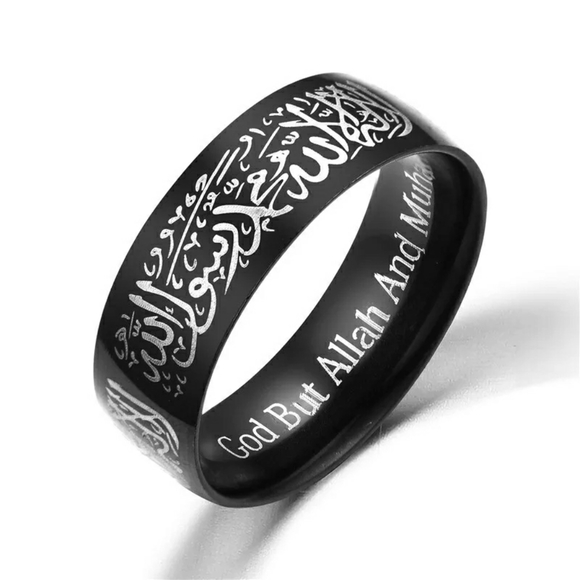 Stainless steel Arabic letters statement rings - Picture 1 of 6